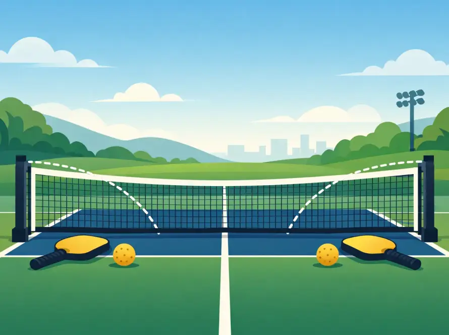 Pickleball Netzhöhe vorne und hinten erklärt