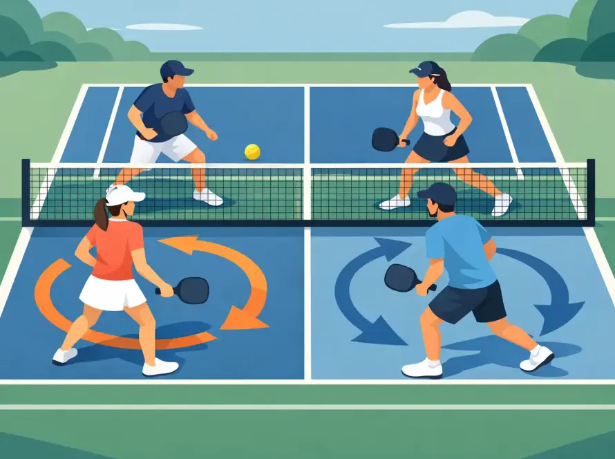 Pickleball-Rotation im Doppel: So wechselt ihr