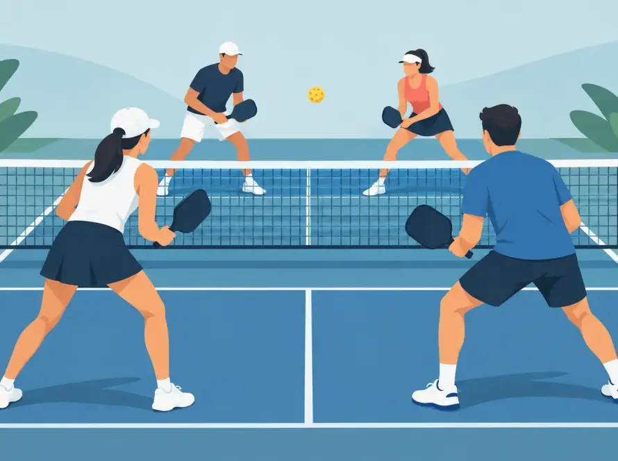 Pickleball Doppel Aufstellung leicht erklärt